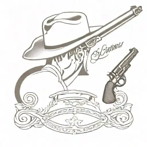 movie American outlaws jesse james gun tattoo design idea