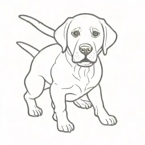 Labrador minimalist tattoo design idea