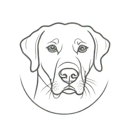 Labrador Face outline tattoo design idea