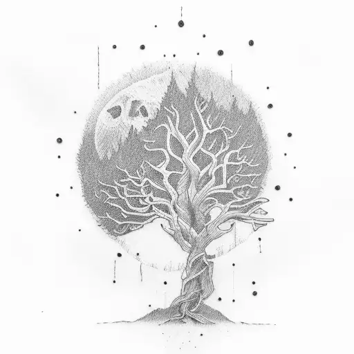 dead tree  tattoo design idea