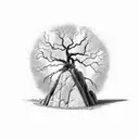 dead tree with the rock in the ground saying you are enough tattoo design idea