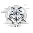 miyamoto musashi samurai with wolf and moon tattoo design idea