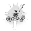 skeleton hand climbing pole  tattoo design idea