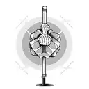 skeleton hand climbing pole  tattoo design idea