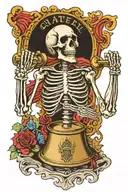 Grateful Dead skeleton ringing the Liberty bell  tattoo design idea