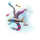 diver tattoo design idea