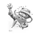 mad Oompa Loompa waving his finger back and forth tattoo design idea