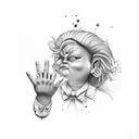 mad Oompa Loompa waving his finger back and forth tattoo design idea