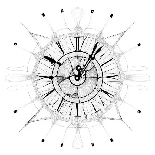 Mantis eating clock tattoo design idea