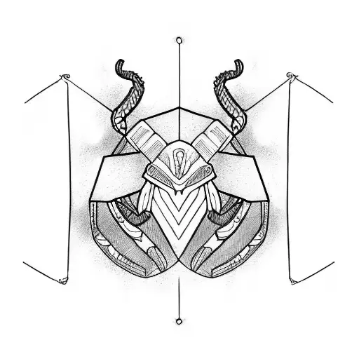 Samurai mantis tattoo design idea
