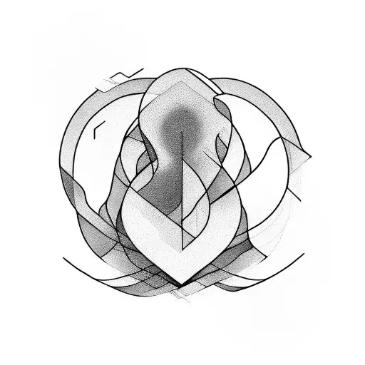 Abstract and little bit curvy lines tattoo design idea