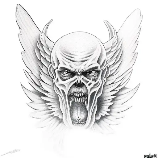 Angel kill a demon tattoo design idea