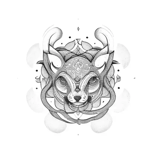 Yoga with Gemini tattoo design idea