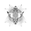 Yoga with Gemini tattoo design idea