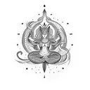 Yoga with Gemini tattoo design idea