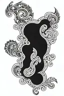 BlackOut Tribal line art style tattoo design idea