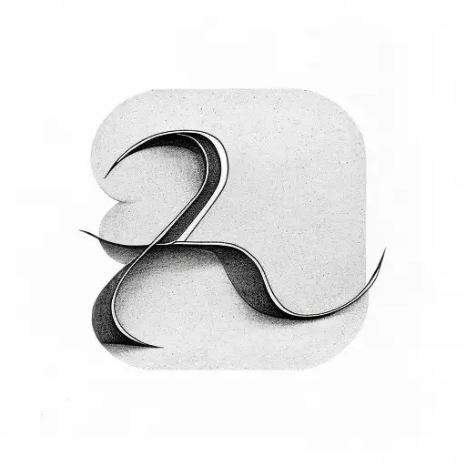 abstract line drawing representing the letter R and N tattoo design idea