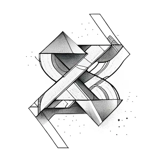 abstract line drawing representing the letter R and N tattoo design idea