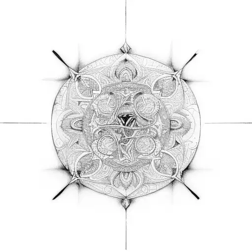 Stained glass window inspired by the Church of Bakel tattoo design idea