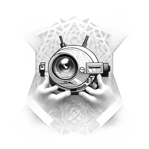 A Ninja with a camera on his hands taking photos tattoo design idea