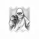 A Ninja with a camera on his hands taking photos tattoo design idea