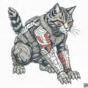 cat winter soldier tattoo design idea