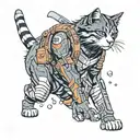 cat winter soldier tattoo design idea