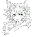 cute anime fox girl tattoo design idea