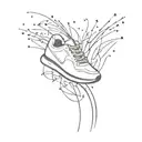 running shoe fireworks exploding tattoo design idea