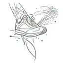 running shoe fireworks exploding tattoo design idea