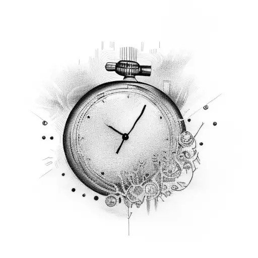 Create a tattoo design that visually captures the moment when time seemed to freeze, marking the beginning of a new life tattoo design idea