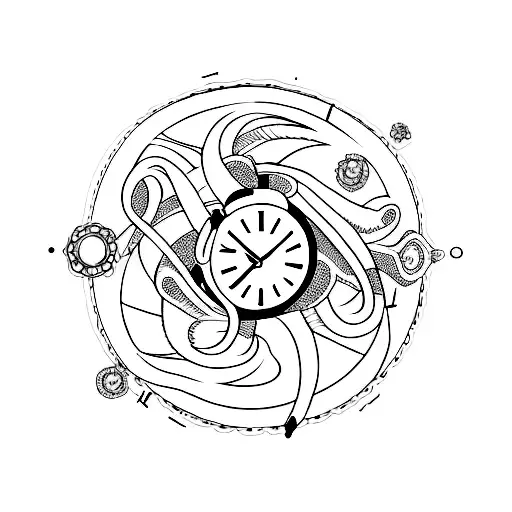 Create a tattoo design that visually captures the moment when time seemed to freeze, marking the beginning of a new life tattoo design idea