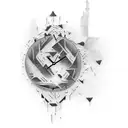 Create a tattoo design that visually captures the moment when time seemed to freeze, marking the beginning of a new life tattoo design idea