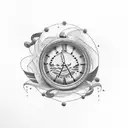 Create a tattoo design that visually captures the moment when time seemed to freeze, marking the beginning of a new life tattoo design idea