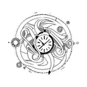 Create a tattoo design that visually captures the moment when time seemed to freeze, marking the beginning of a new life tattoo design idea
