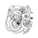 Create a tattoo design that visually captures the moment when time seemed to freeze, marking the beginning of a new life tattoo design idea