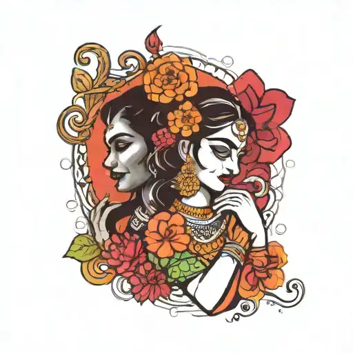 Creating a tattoo design that incorporates the names Joyanti, Radha, and Dhruv can be approached in a few creative ways. tattoo design idea