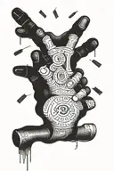 skeleton hand holding money tattoo design idea