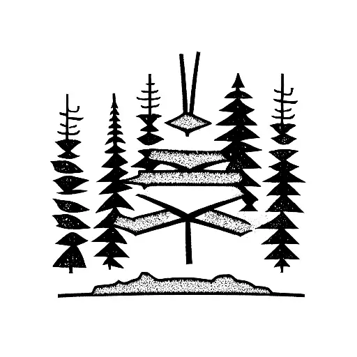 finnish treeline with a snowflake tattoo design idea