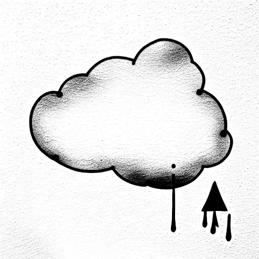 cloud and rain tattoo design idea