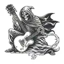 grim reaper playing guitar tattoo design idea