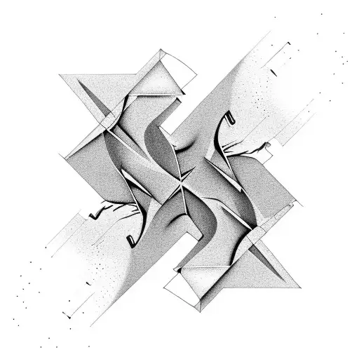 An abstract representation of a hiking trail merging into a mathematical formula tattoo design idea