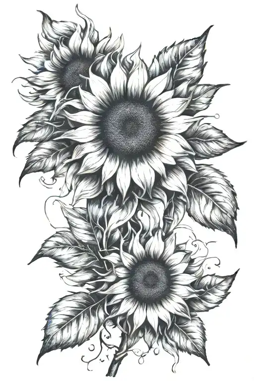 sunflower with "find someone who grows flowers in the darkest parts of you" tattoo design idea