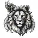 leon con corona tattoo design idea