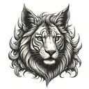 leon con corona tattoo design idea