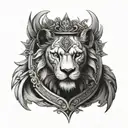 leon con corona tattoo design idea