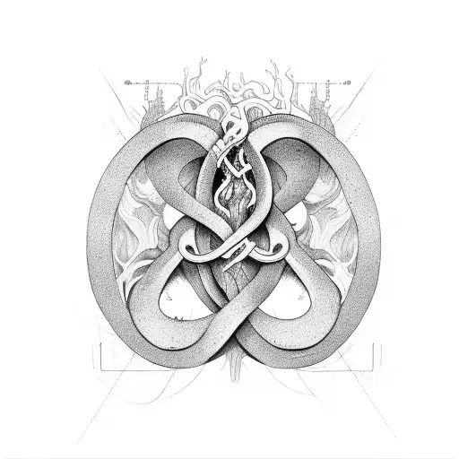 infinity full sleave life cycle tattoo design idea