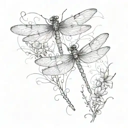 3 dragonflies 1 way ahead going to  heaven  tattoo design idea