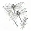 3 dragonflies 1 way ahead going to  heaven  tattoo design idea