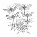 3 dragonflies 1 way ahead going to  heaven  tattoo design idea